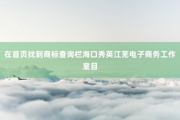 在首页找到商标查询栏海口秀英江芜电子商务工作室目