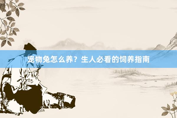 宠物兔怎么养?生人必看的饲养指南