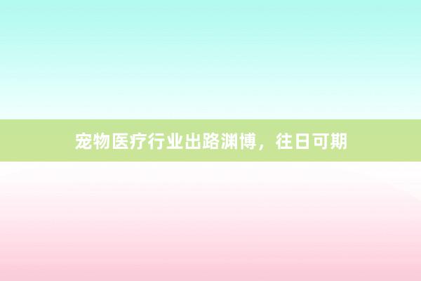 宠物医疗行业出路渊博，往日可期